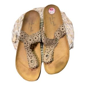 Mila Paoli Leather Flip Flop Slide Sandals 10